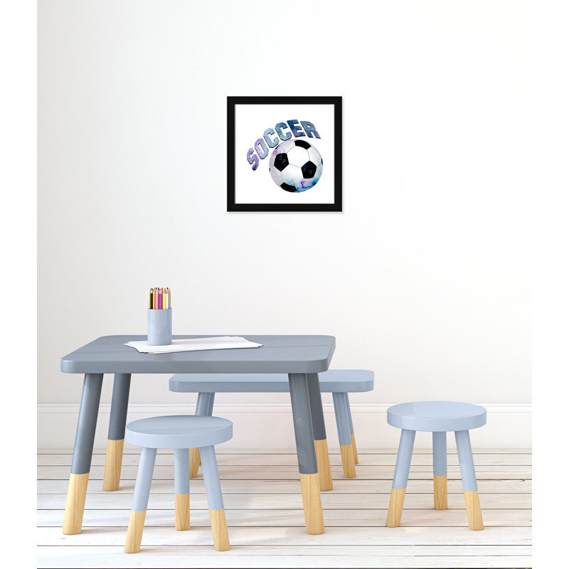Fille de football 1, H 18 po x l 18 po x P 0,63 po, Cadre noir