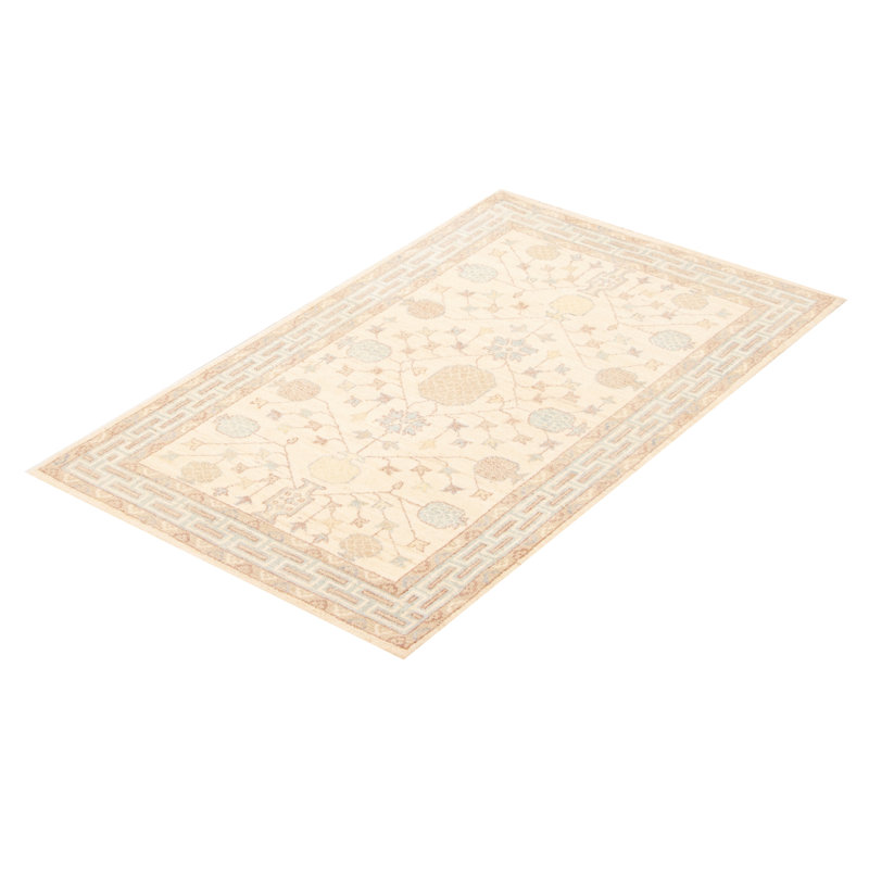 One-of-a-Kind 3'2" X 5'2" New Age Wool Area Rug in Cream