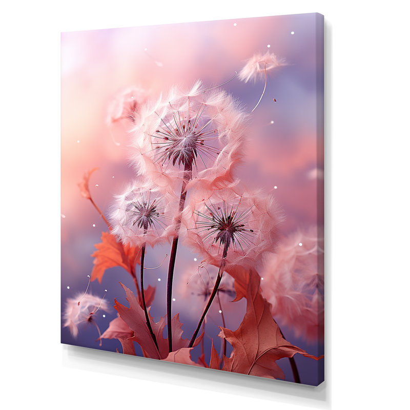 «Delicate Calm Dandelion Serenity V - Autre plante et fleurs», art mural, Toile tendue, H 32 po x l 24 po