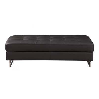 Repose-pieds en cuir véritable Global United