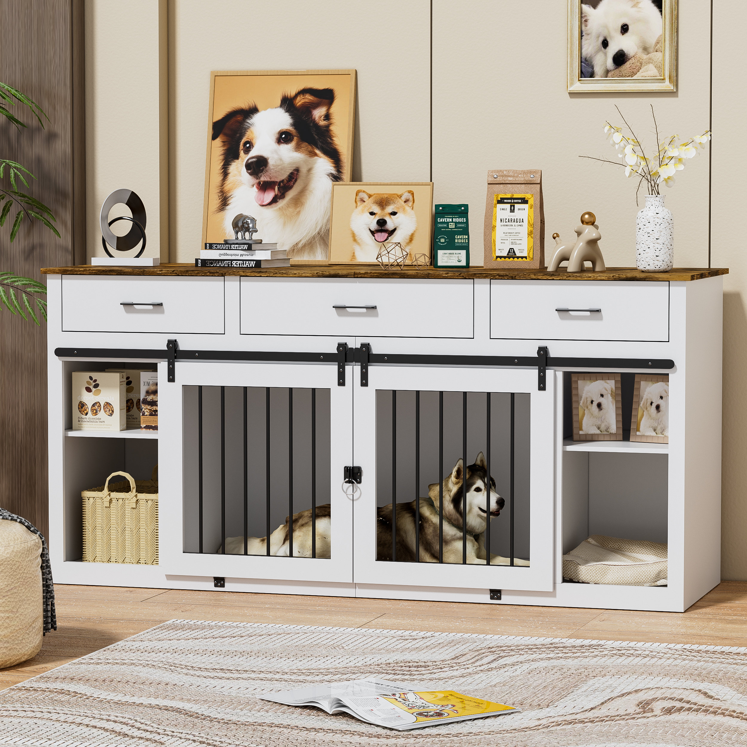 Tucker Murphy Pet™ Large Dog Crate Furniture 70 9 quot Wooden Dog Crate