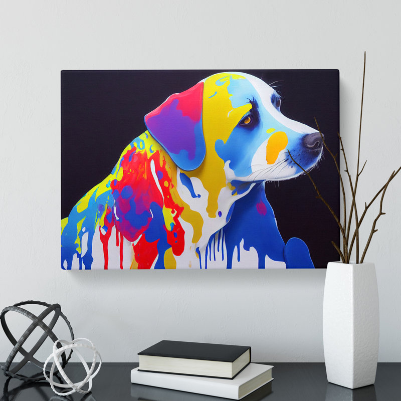 Painted Dog Vol.1 Abstract - Wrapped Canvas, 50cm H x 76cm W x 3cm D