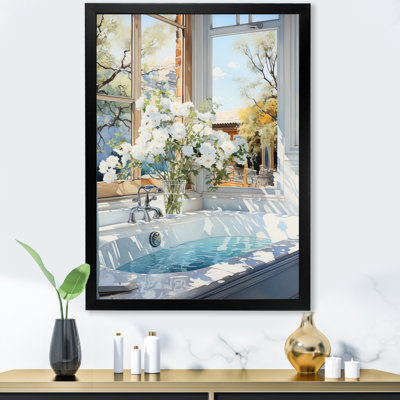Bathroom Tranquil Reflections VI - Art mural encadré pour salle de bain