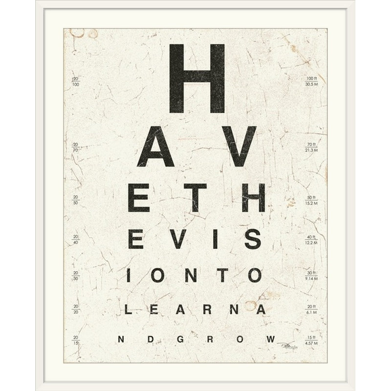 'Eye Chart II Textual Art, White Frame, 23" H x 20" W x 1" D