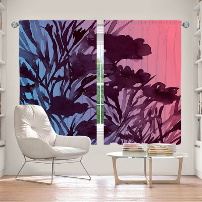 Paire de rideaux obscurcissant et isolant avec passe-tringle Floral
