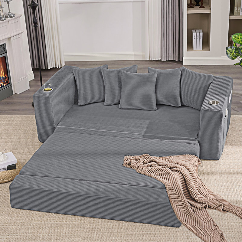 Convertible Sleeper Sofa Couch With Pillows