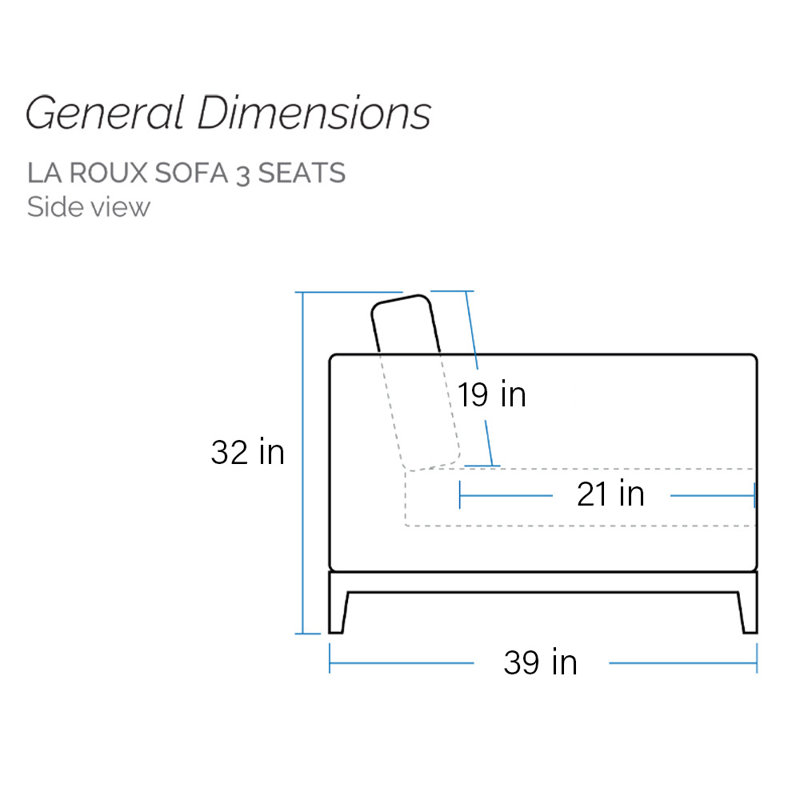 La Roux Leather Sofa, Smoke Genuine Leather, Black