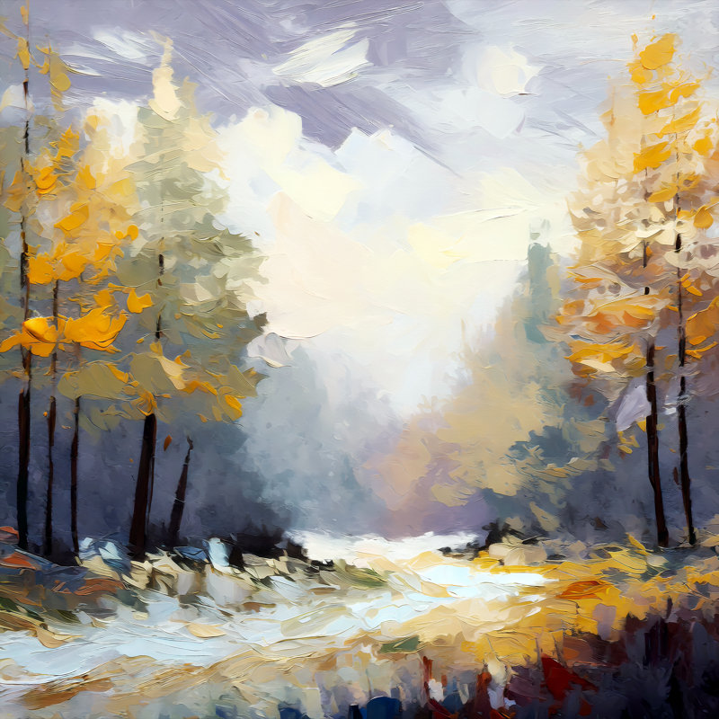 Autumn Forest, 24" H x 24" W