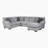 Lasya 130.5" Modern & Contemporary Chenille 2-Piece Reversible Sectional with Reversible Configuration & 6 Décor Pillows