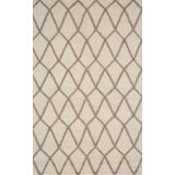 Gray Hand-Knotted Wool Nested Diamond Motif Geometric Modern Contemporary Carpet Rug