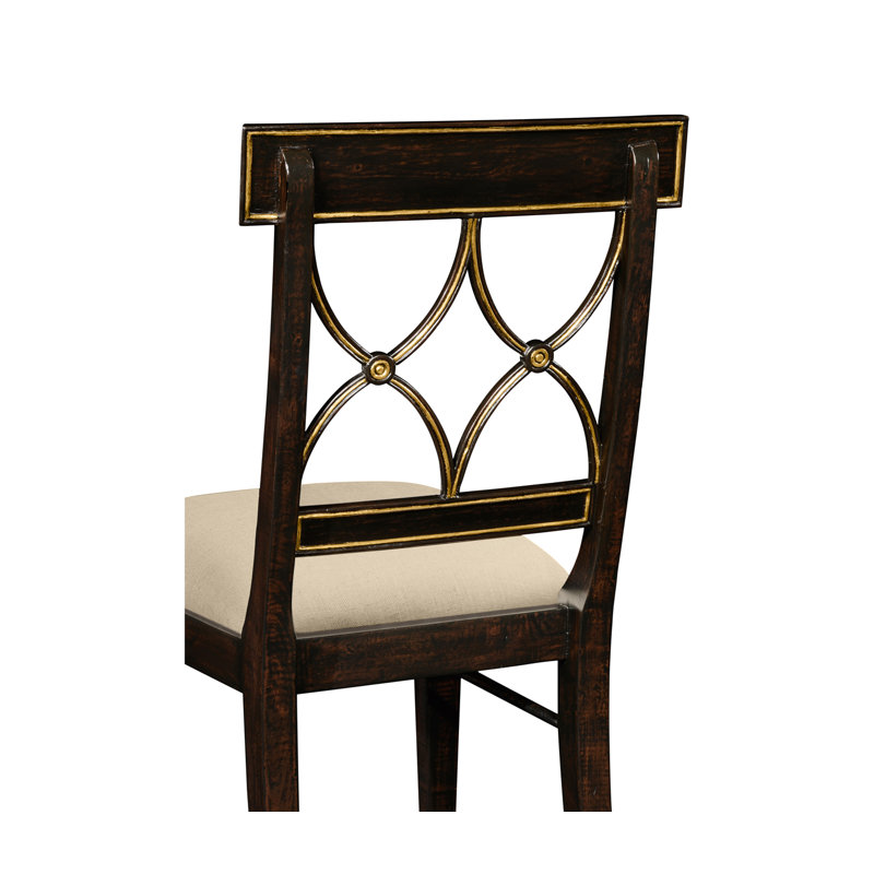 Upholstered Arm Chair, Tan, Medium Antique Mahogany