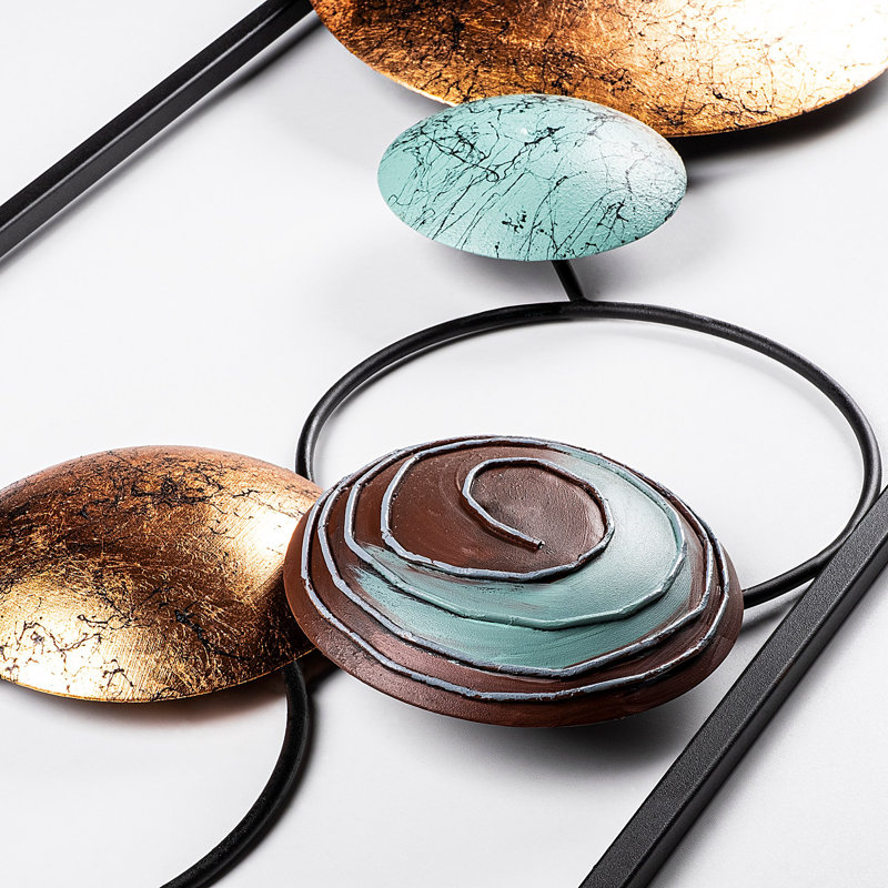 Hand-Painted Decorative Metal Wall Accessory, 12.6 x 35.4 x 1.6 Inches | 100% Metal, Unique Design & Texture | Lightweight at 4.3 lbs | Perfect for Home Décor, Living Room, and Office Spaces, Eye-Catching Art Piece