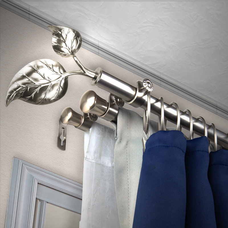 Tringle à rideaux triple réglable Atkinson, l 120 po à 170 po, Nickel satiné