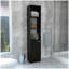Armoire à linge rectangulaire noire à 2 tablettes Wengue