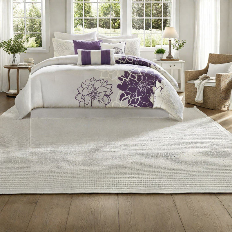 Ensembles de literie confortables et modernes, satin de coton, motif floral pour la maison