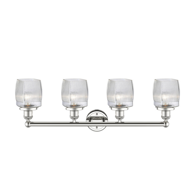 Éclairage pour meuble-lavabo à 4 lumières à intensité variable Keenan, Nickel poli