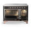 Cuisinière à induction 48 pouces avec 6 éléments à induction en noir brillant (garniture cuivre) Majestic III Series-124828920-124828927