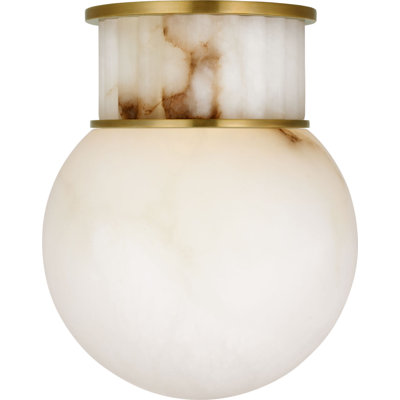 Nolan 9" Flush Mount in Alabaster with Alabaster Globe