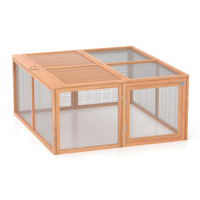 Portable Chicken Run Rabbit Hutch Folding Chicken Cage Hen Coop 