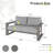 Adden Hand-Painted Aluminum Outdoor Loveseat With Gray Cushions-122591355