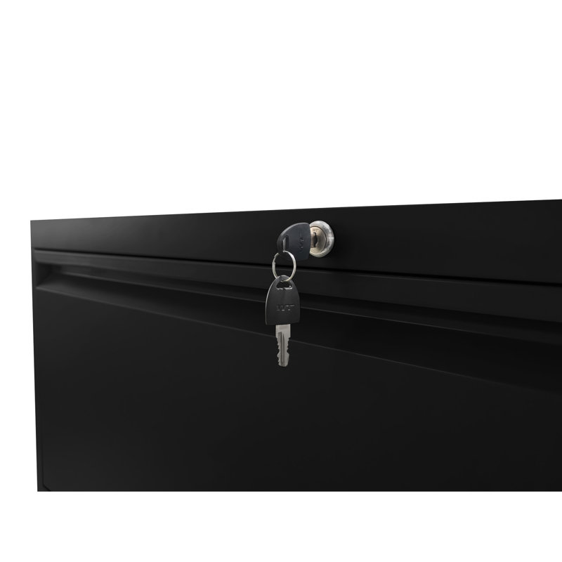 Metal 2 Office File Cabinet With Lock, Black, For Efficient Storage, Fits Different Sizes High-Security Cabinet, Black Office, Multiple Formats