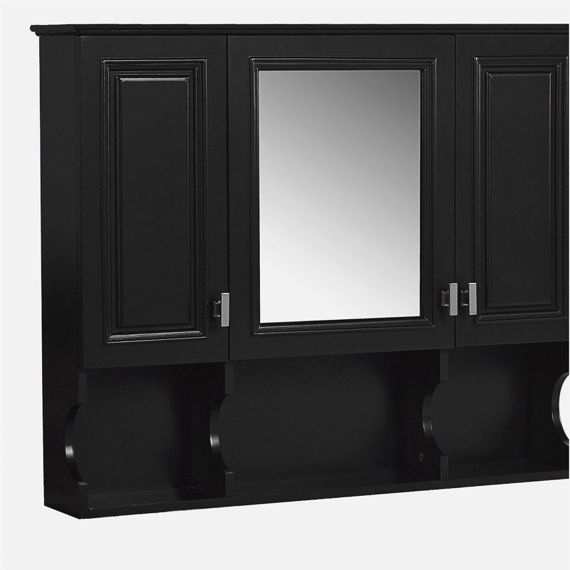 Armoire à pharmacie murale 35 po x 28 po, armoire de salle de bain moderne avec miroir, armoire à miroir avec tablettes ouvertes