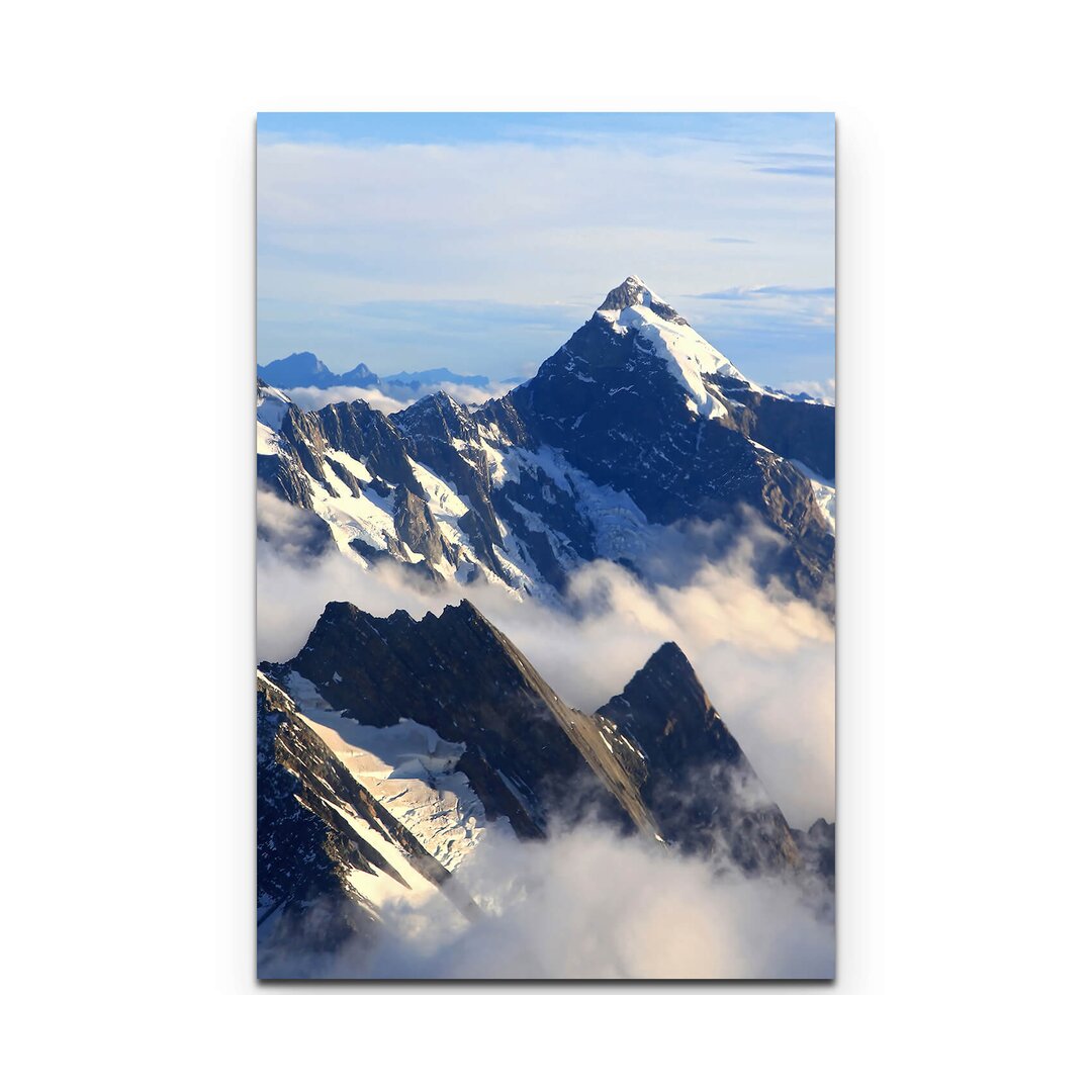 Leinwandbild Schneebedeckte Bergspitzen