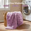 Jeté réversible uni en fausse fourrure mauve 50 x 60 po-114466622