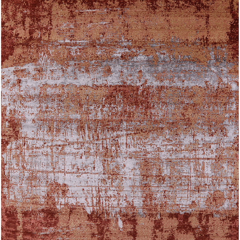 Tapis brun / ivoire Brushton, Carré 7 pi