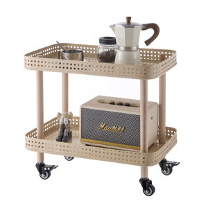 rectangle double-layer metal cart