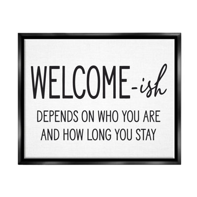 Art textuel sur toile, "Welcome-Ish"