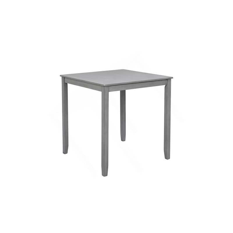 Table de salle à manger en bois carrée, table de cuisine pour petit espace, table de comptoir pour 4 personnes, gris, SEULEMENT LA TABLE
