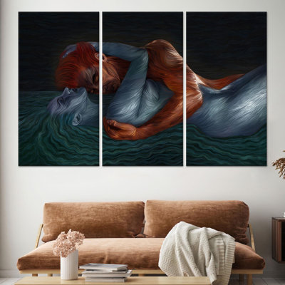 Minimalist Printed Canvas Art: Elegant Bedroom Wall Decor,3P Wrapped Canvas