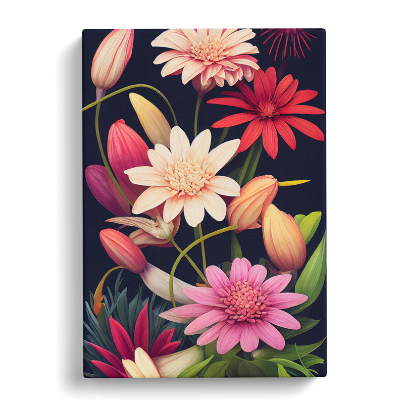 XC1022-1733X Creative Flowers - Wrapped Canvas Print, 60cm H x 40cm W x 3cm D