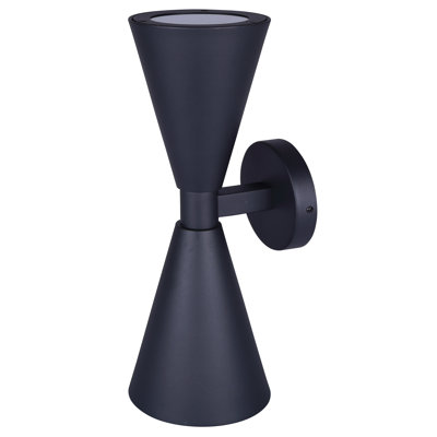 Lanterne d'extérieur 1 lumière ARona, finition noire