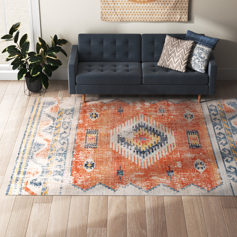 Tapis d'intérieur / extérieur tissé à la machine Enciso, Rectangle 7 pi 10 po x 10 pi