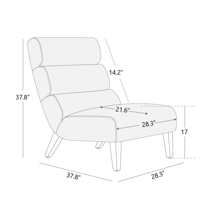 Chaise d'appoint en polyester de 29 po de largeur Briseyda, Gris