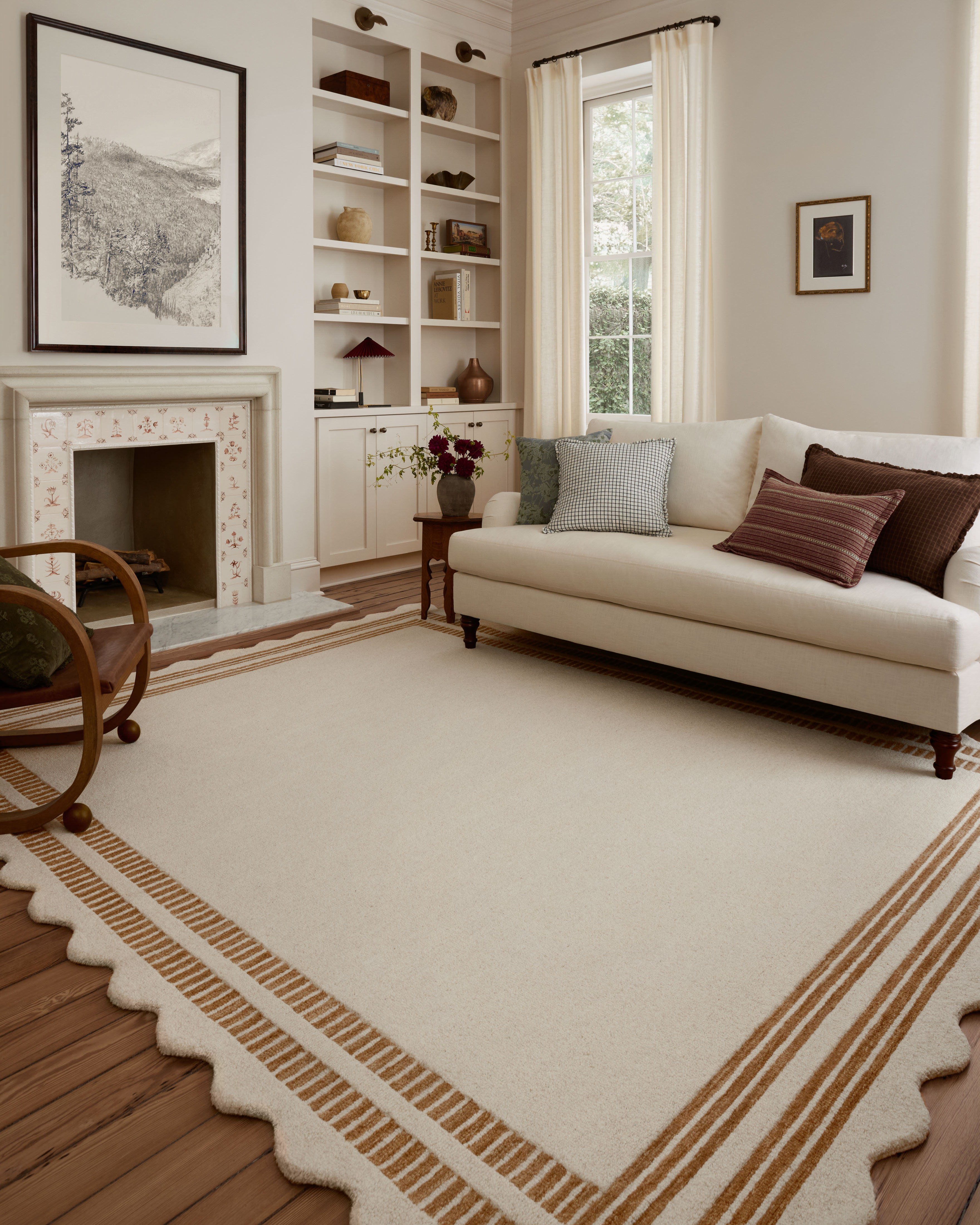 Chris Loves Julia x Loloi Scottie Ivory Rust Rug