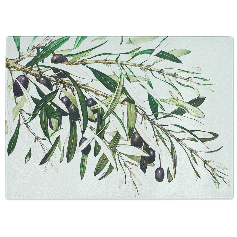 Tempered Glass The Olive Branch Chopping Board, 28.5 cm W x 20 cm L