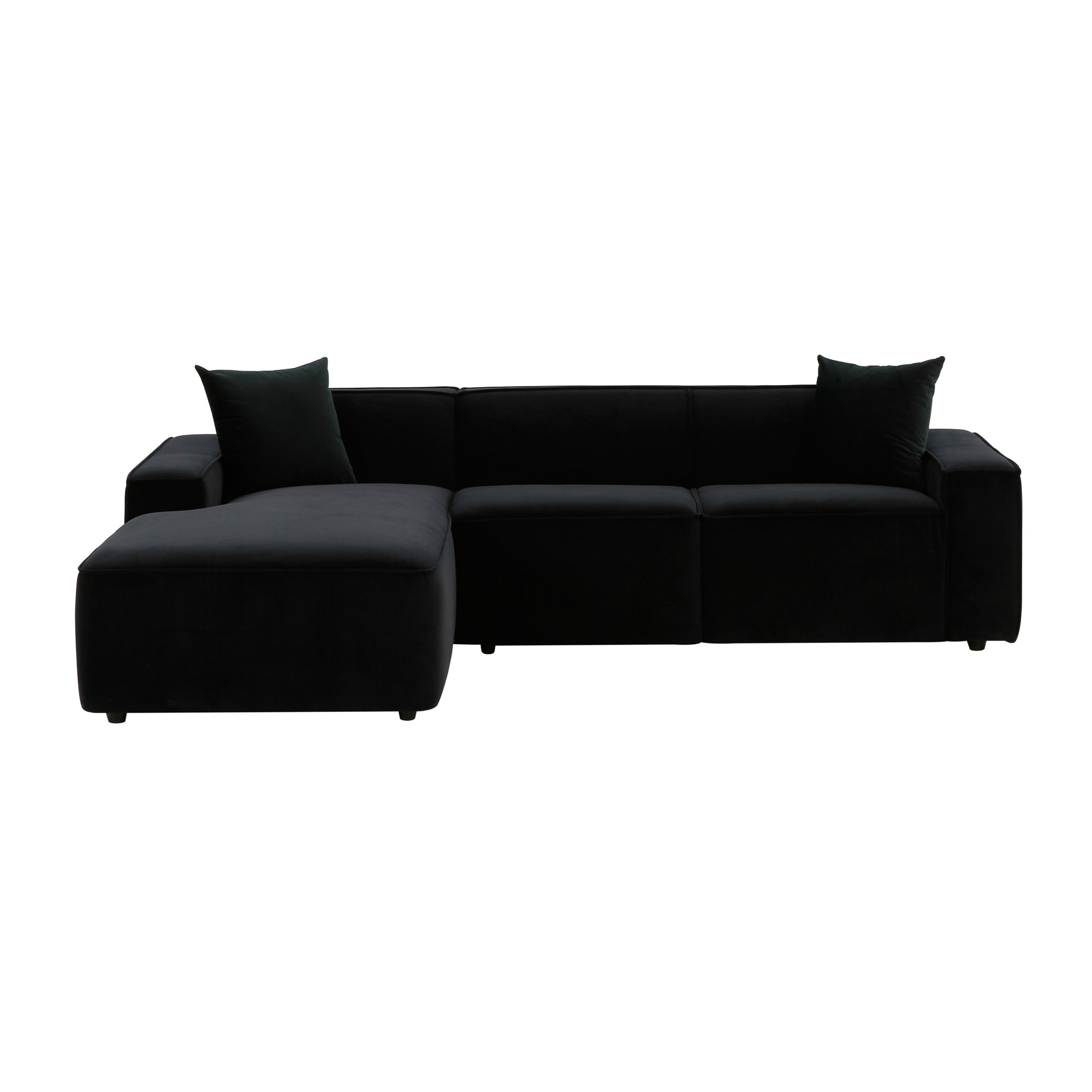Olafur Sectional, Left Hand Facing, Black Linen