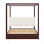 Lit plateforme à baldaquin avec tête de lit tapissier et structure en bois Sophia-129727157-129727159