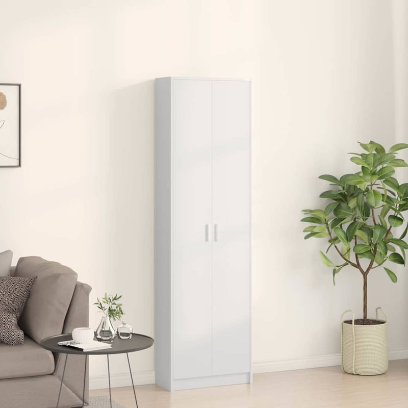 Wardrobe with Shelf with Storage with Door Engineered Wood Clothing, White