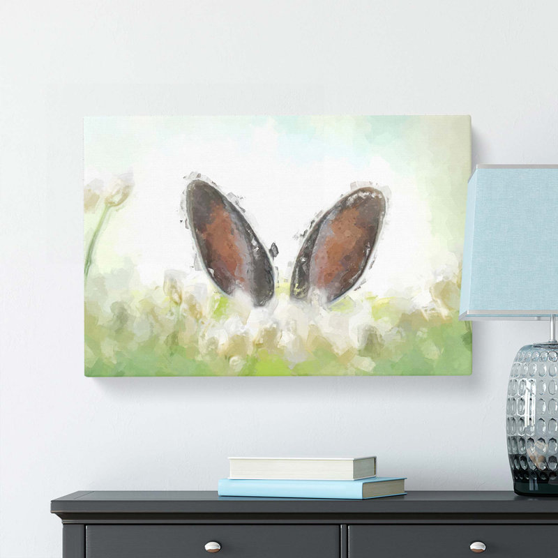 Ears of a Hare in the Grass in Abstract - Wrapped Canvas, 50cm H x 76cm W x 3cm D