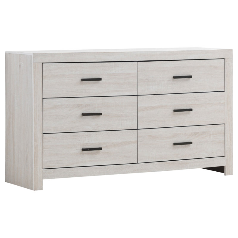 Ensemble de chambre à coucher grand, commode 5 pièces Sili, Grand, Blanc marin