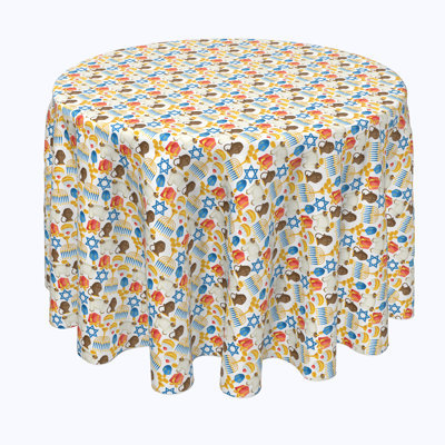 Bodenheim Geometric Round Hanukkah Tablecloth