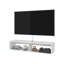 Meuble télé arctique blanc avec tablettes ouvertes pour rangement, design moderne, blanc