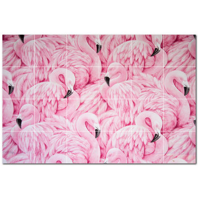 Bird Photo 4.25'' x 4.25'' Satin Ceramic Decorative Mural