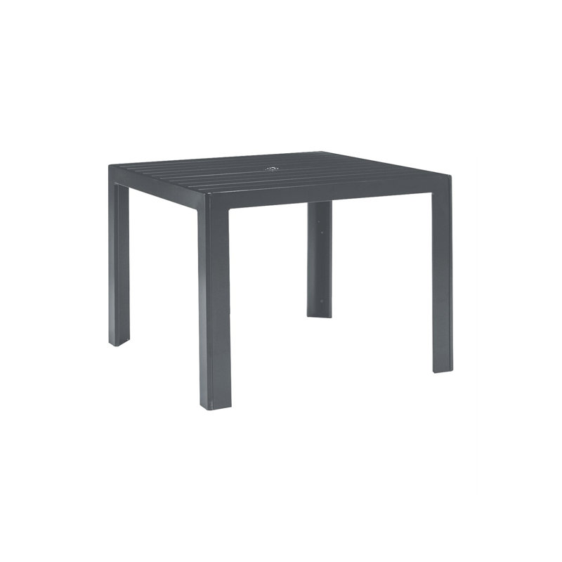 Table de salle à manger en aluminium, l 36 po x L 36 po x H 29,25 po, Graphite