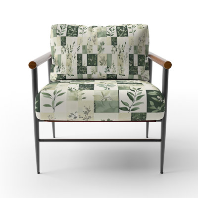 Patchwork Upholstered Chair - Meadows Quilt Green Arm Chair