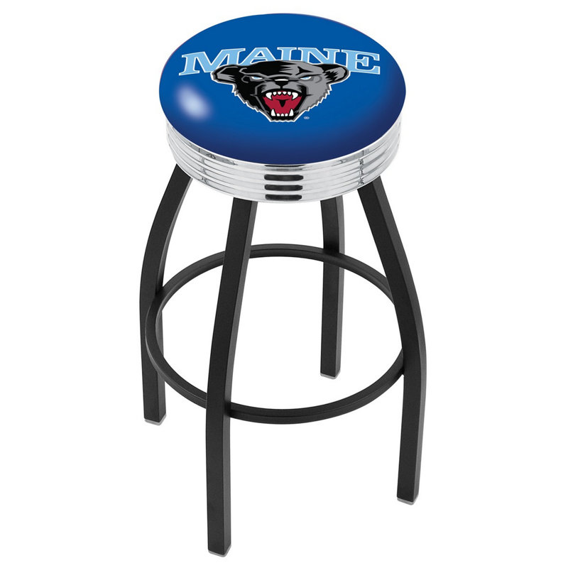 Tabouret de bar Logo Series, Tabouret de comptoir (siège d'une hauteur de 25 p, Chrome soudé solide, University of Maine